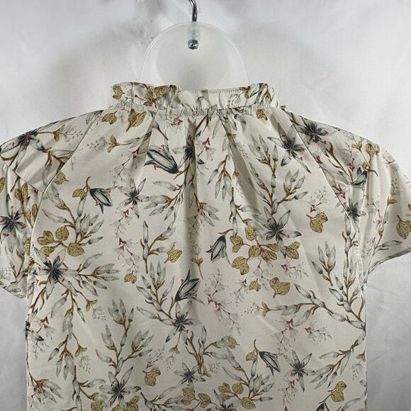 Max Studio Ruffle Sleeve Blouse Women's M Boho Floral Peasant Cottagecore Spring - Picture 11 of 16
